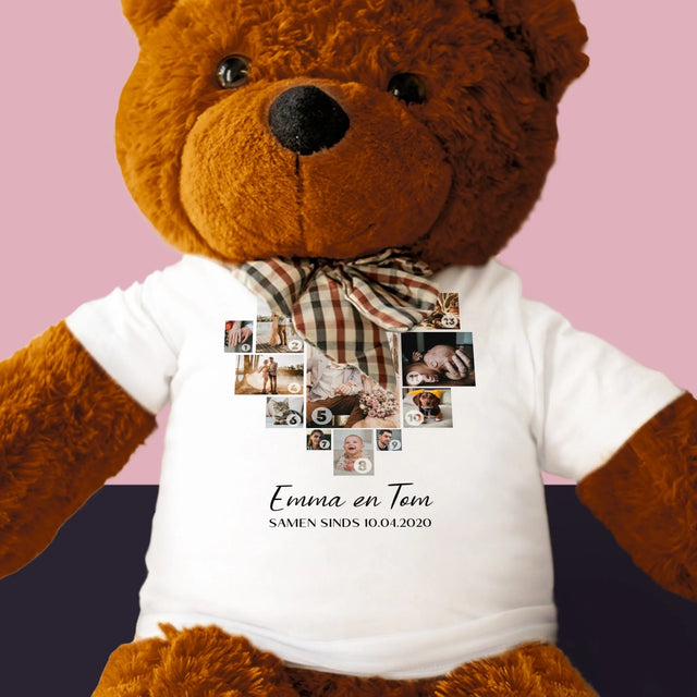 Fotocollage: Fotocollage Hart - Knuffelbeer 90Cm