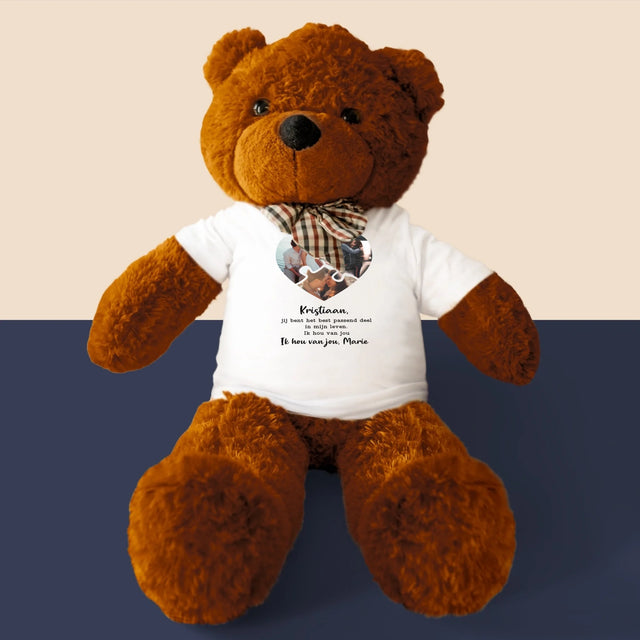 Fotocollage: Valentijn Puzzel - Knuffelbeer 90Cm