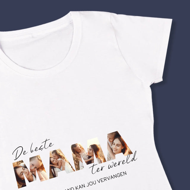 Woord Van Foto'S: Foto'S De Beste Mama Ter Wereld - T-Shirt Voor Dames