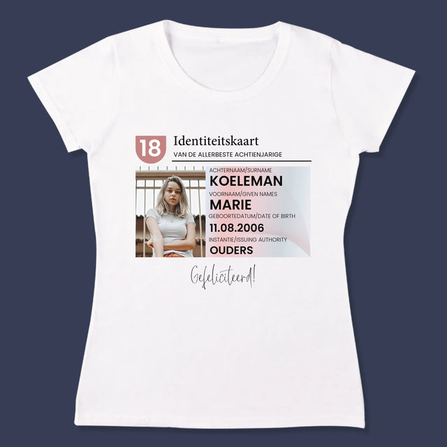 Foto En Handtekening: Identiteitskaart - T-Shirt Voor Dames