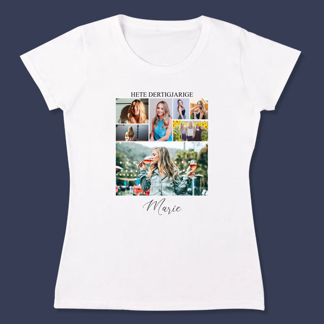 Fotocollage: Hete Dertigjarige - T-Shirt Voor Dames