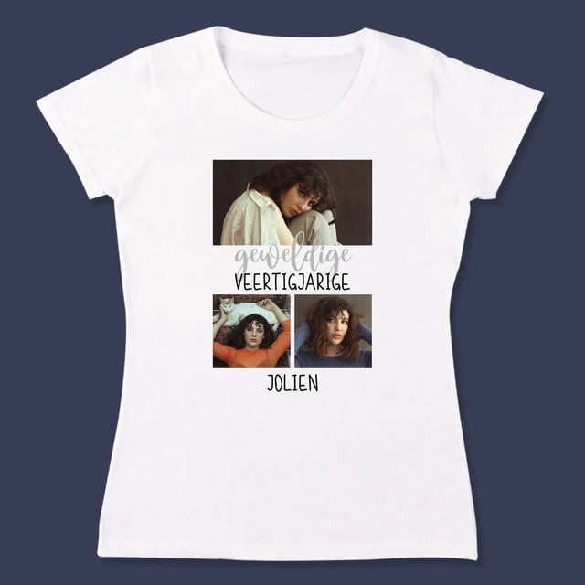 Fotocollage: Geweldige Veertigjarige, Vrouw - T-Shirt Voor Dames