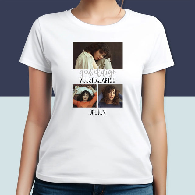 Fotocollage: Geweldige Veertigjarige, Vrouw - T-Shirt Voor Dames