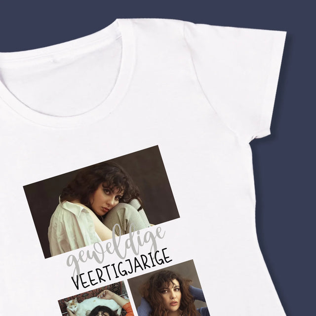 Fotocollage: Geweldige Veertigjarige, Vrouw - T-Shirt Voor Dames