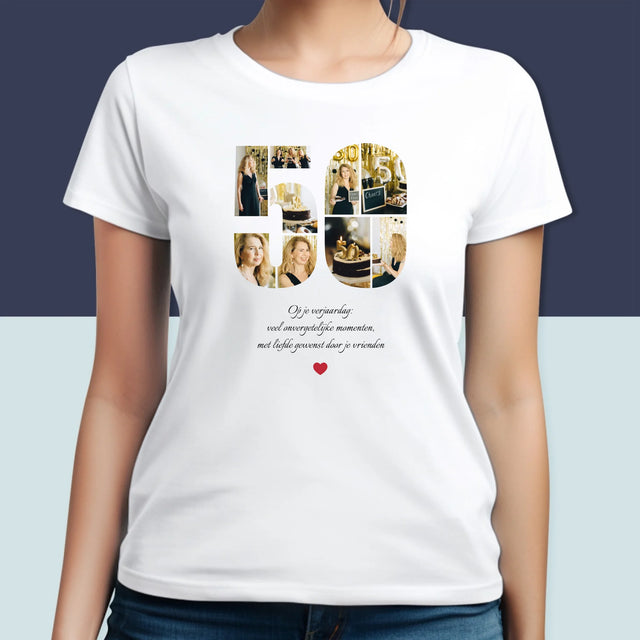 Vorm Van Foto'S: 50E Verjaardag Wensen - T-Shirt Voor Dames