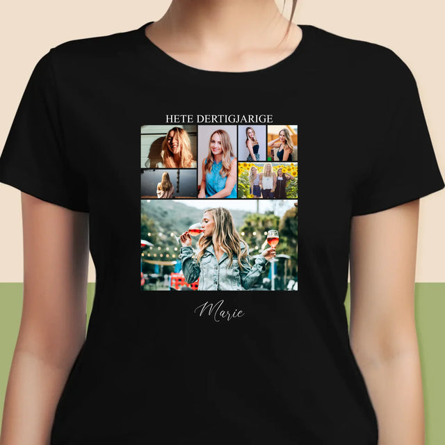 Fotocollage: Hete Dertigjarige - T-Shirt Voor Dames