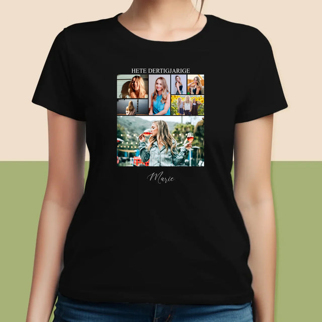 Fotocollage: Hete Dertigjarige - T-Shirt Voor Dames