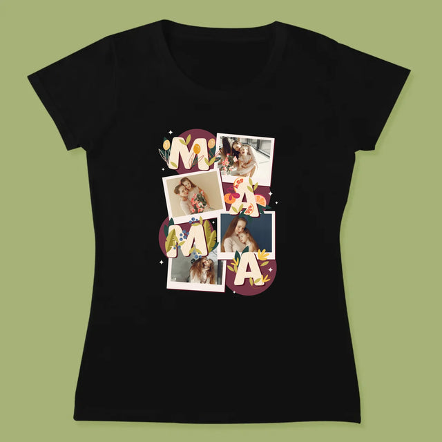 Fotocollage: Letters Mama - T-Shirt Voor Dames