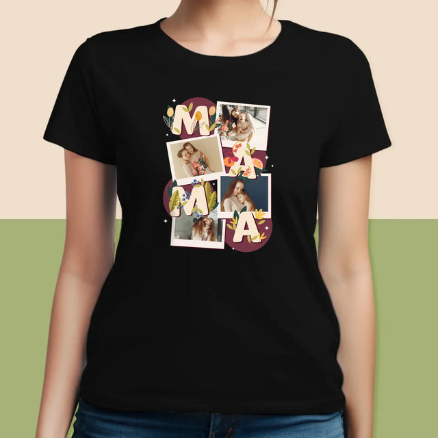 Fotocollage: Letters Mama - T-Shirt Voor Dames