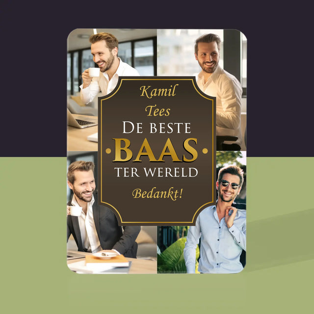 Fotocollage: De Beste Baas Ter Wereld - Speelkaarten