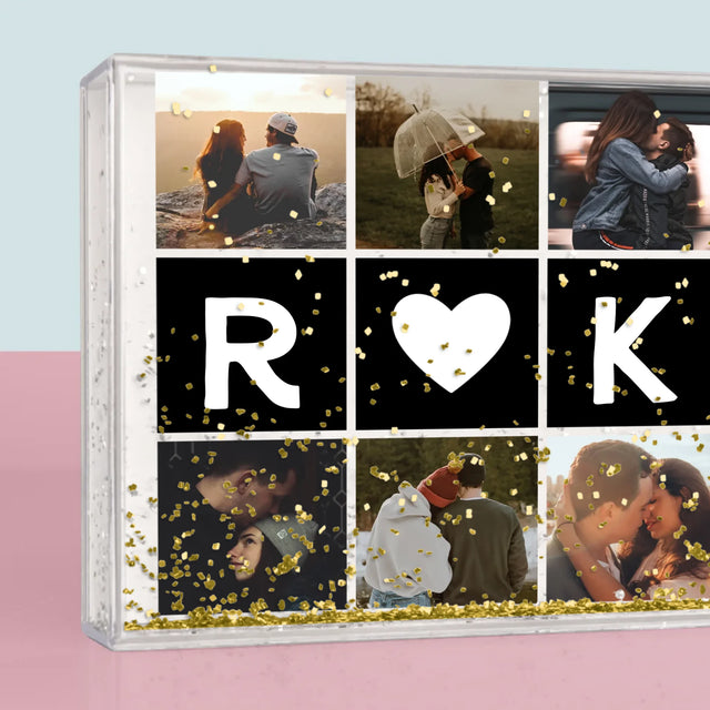 Fotocollage: Liefde Monogram Met Foto'S - Waterframe