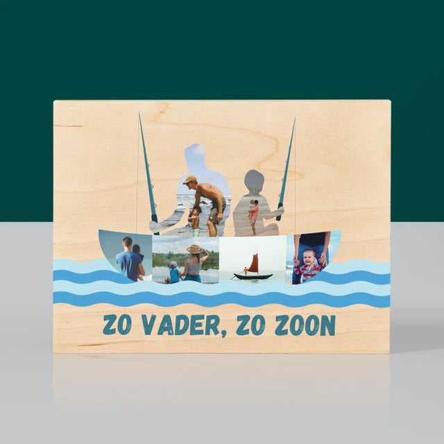 Vorm Van Foto'S: Zo Vader, Zo Zoon - Afdruk Op Hout (Horizontaal)
