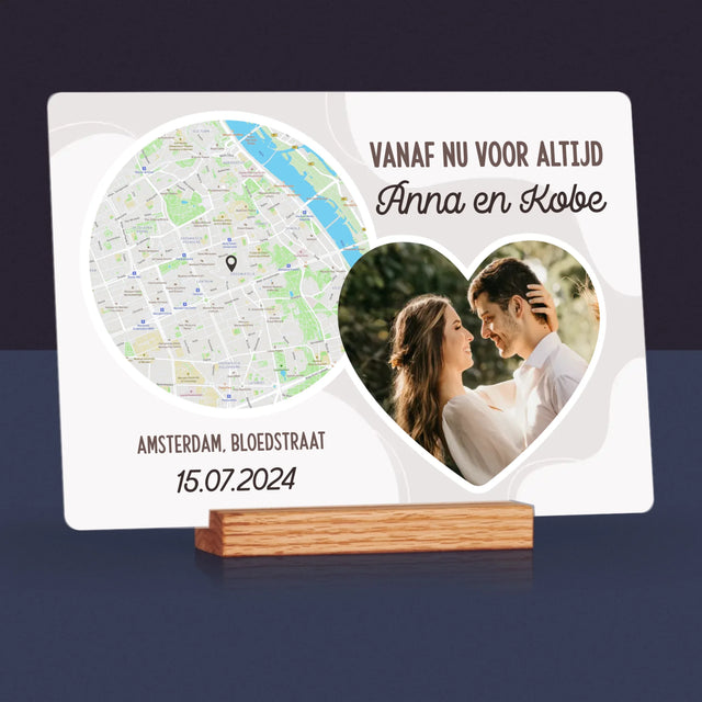 Stadsplastadsplattegrond: Vanaf Nu Voor Altijd - Afdruk Op Acrylglas (Horziontaal)
