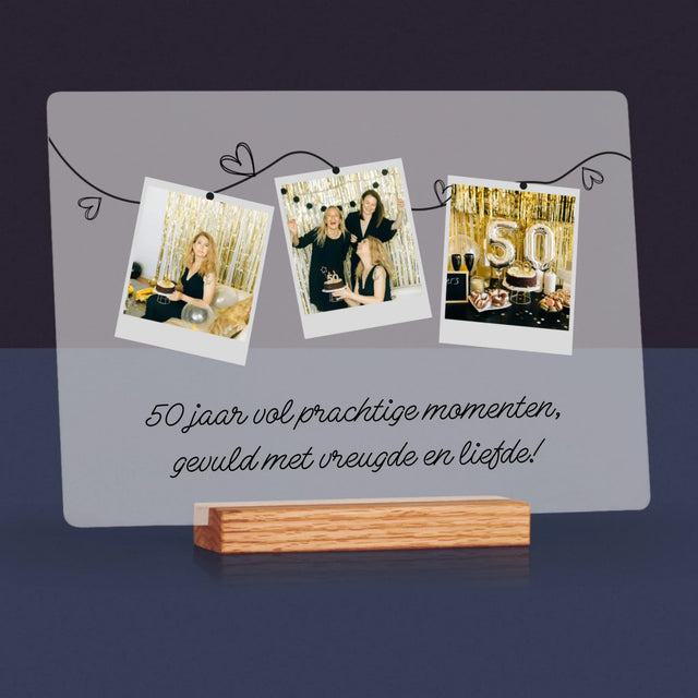 Fotocollage:  50 Jaar Vol Prachtige Momenten - Afdruk Op Acrylglas (Horziontaal)