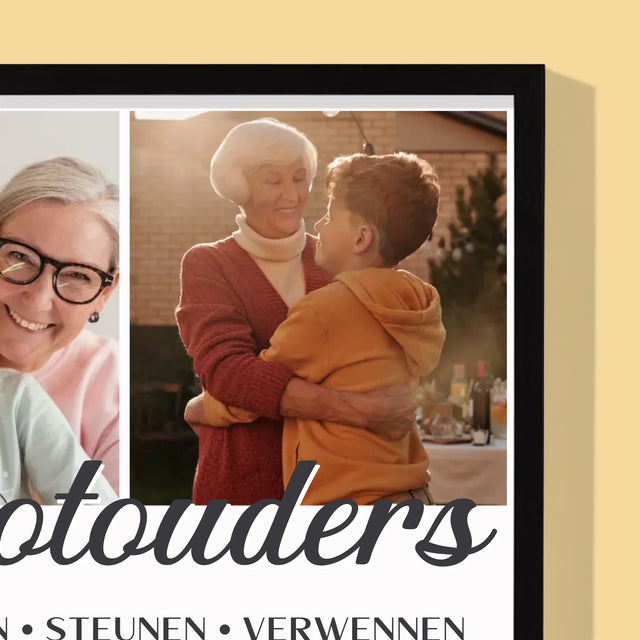 Fotocollage: Liefste Grootouders - Afdruk Met Frame 30X40