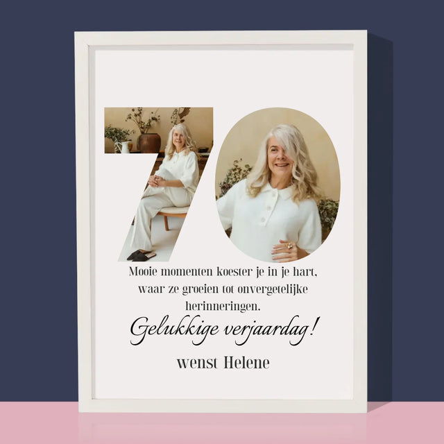 Woord Van Foto'S: 70E Verjaardag - Afdruk Met Frame 30X40