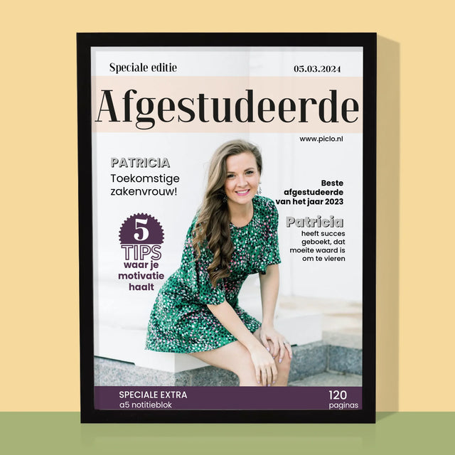 Omslag Van Tijdschrift: Afgestudeerde  - Afdruk Met Frame 30X40