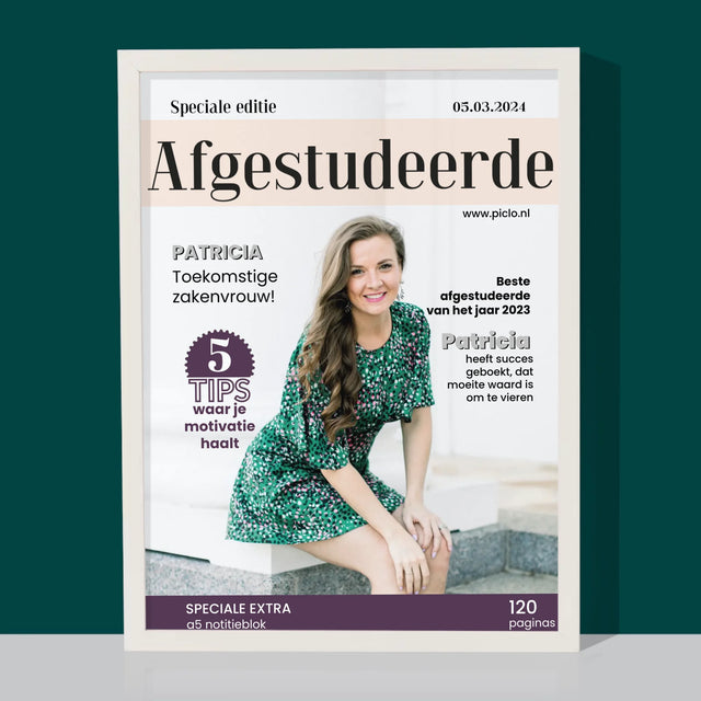 Omslag Van Tijdschrift: Afgestudeerde  - Afdruk Met Frame 30X40