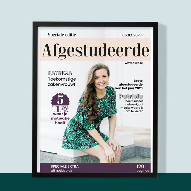Omslag Van Tijdschrift: Afgestudeerde  - Afdruk Met Frame 30X40