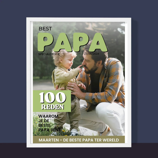 Omslag Van Tijdschrift: De Beste Papa - Afdruk Met Frame 30X40
