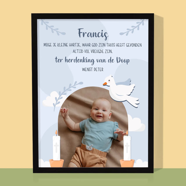 Foto En Handtekening: Wensen, Ter Herdenking Van De Doop - Afdruk Met Frame 30X40