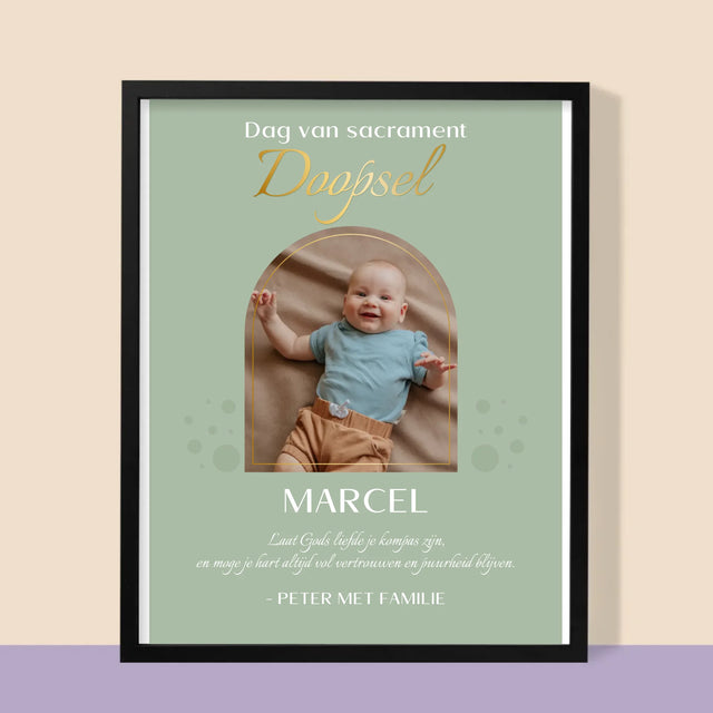 Foto En Handtekening: Doop Sacrament - Afdruk Met Frame 30X40