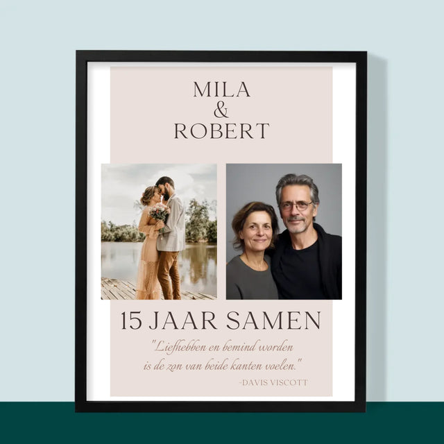 Fotocollage: Liefhebben En Bemind Worden - Afdruk Met Frame 30X40