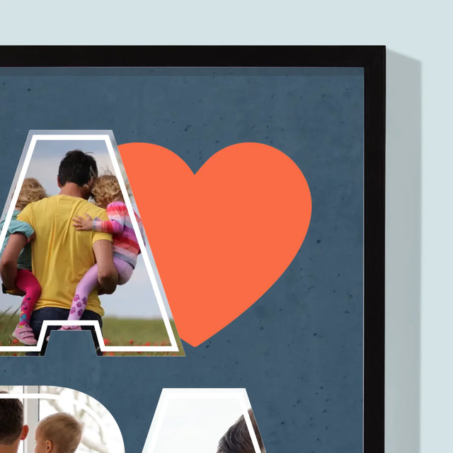 Fotocollage: Papa Is De Beste - Afdruk Met Frame 30X40