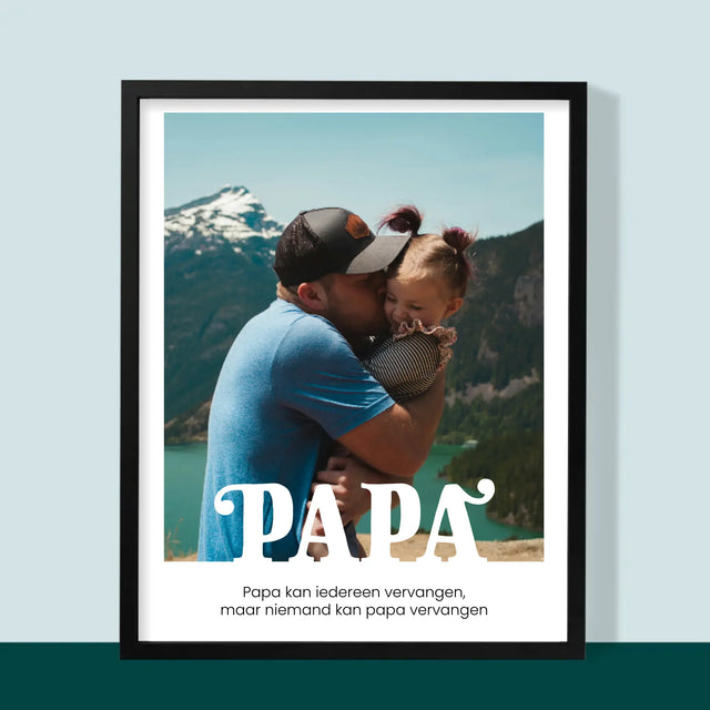 Foto En Handtekening: Onvervangbare Papa, Toewijding - Afdruk Met Frame 30X40