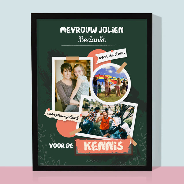 Fotocollage: Bedankt Voor De Kennis - Afdruk Met Frame 30X40