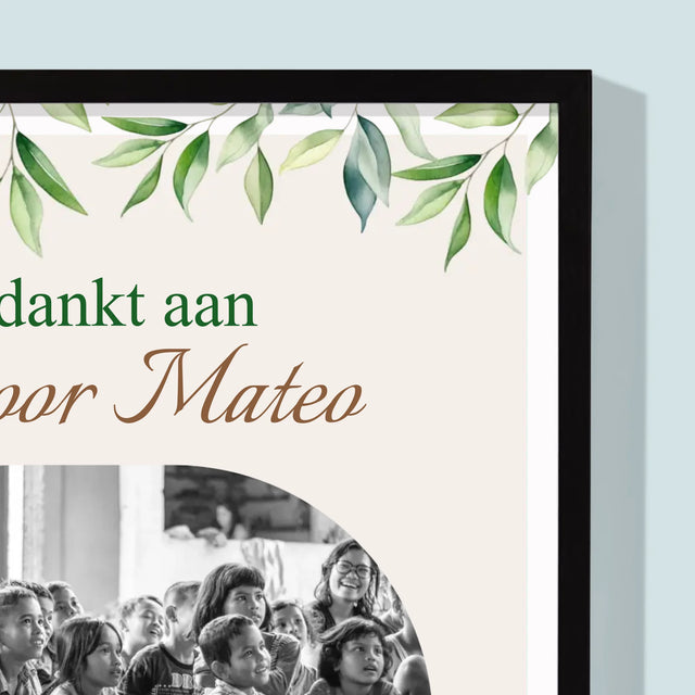 Foto En Handtekening: Bedankt Aan Passtoor, Communnie

 - Afdruk Met Frame 30X40