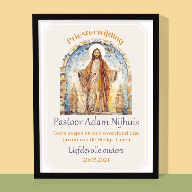 Naam En Handtekening : Priesterwijding - Afdruk Met Frame 30X40
