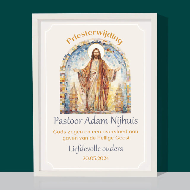 Naam En Handtekening : Priesterwijding - Afdruk Met Frame 30X40