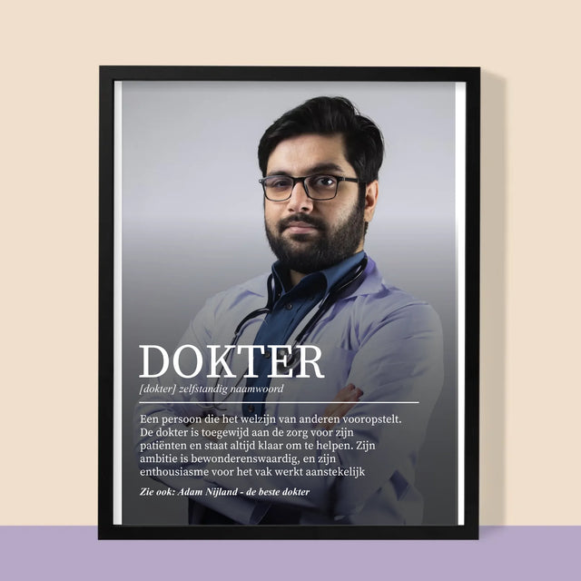 Foto En Handtekening: Dokter Definitie - Afdruk Met Frame 30X40