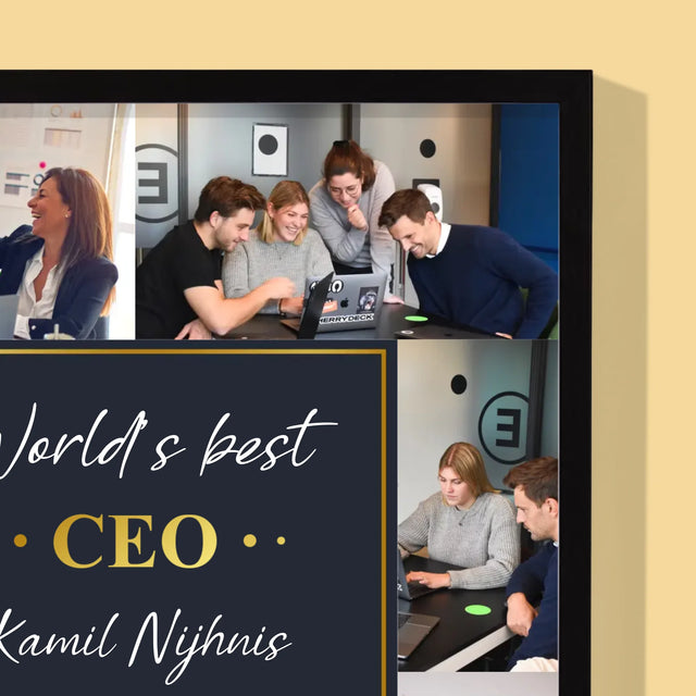 Fotocollage: World’S Best Ceo - Afdruk Met Frame 30X40