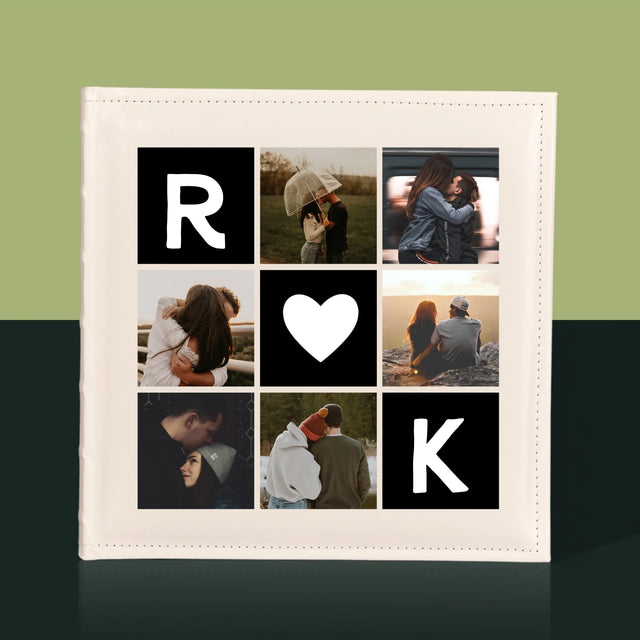 Fotocollage: Liefde Monogram Met Foto'S - Fotoalbum