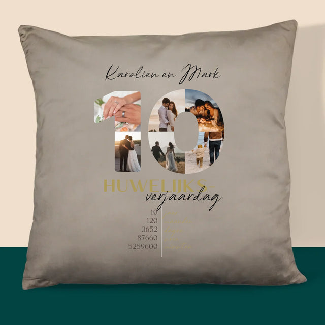 Woord Van Foto'S: 10De Huwelijksverjaardag - Kussen (Foto)