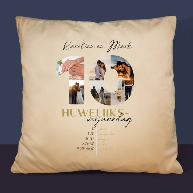 Woord Van Foto'S: 10De Huwelijksverjaardag - Kussen (Foto)