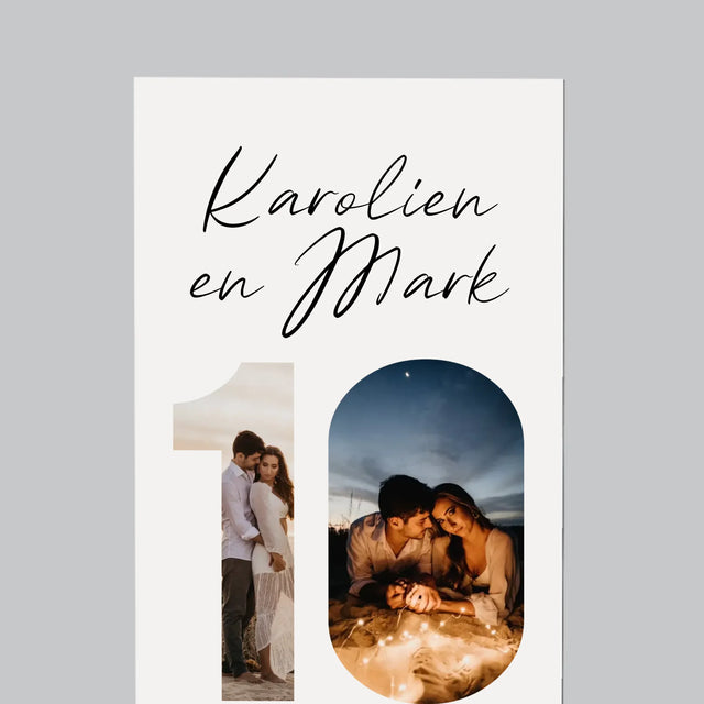 Woord Van Foto'S: 10De Huwelijksverjaardag - Koelkast Magneet