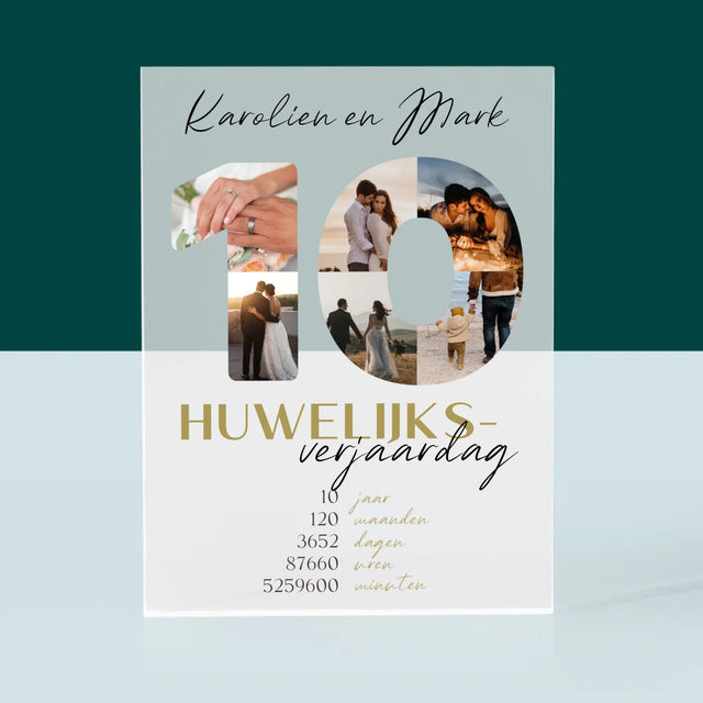 Woord Van Foto'S: 10De Huwelijksverjaardag - Acryl Blok