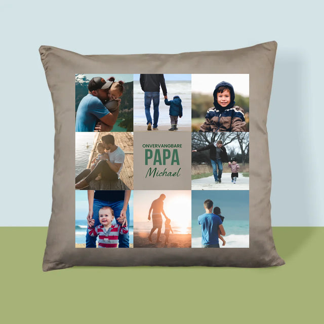 Fotocollage: Onvervangbare Papa - Kussen 
