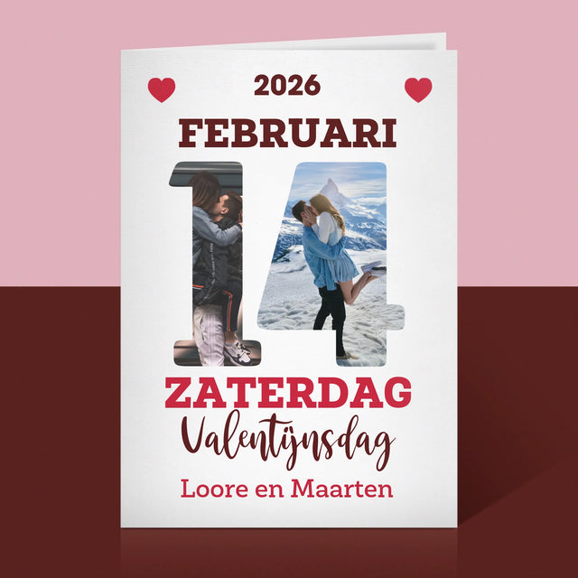 Woord Van Foto'S: Valentijnsdag Kalenderblad - Wenskaart