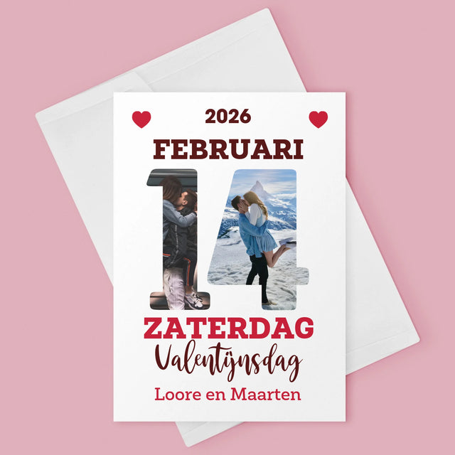 Woord Van Foto'S: Valentijnsdag Kalenderblad - Wenskaart