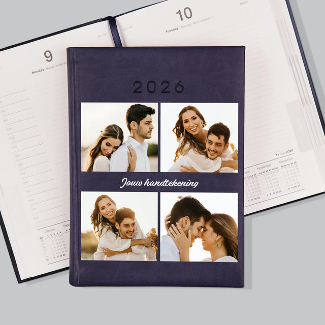 Fotocollage: 4 Foto'S En Handtekening - Boekkalender