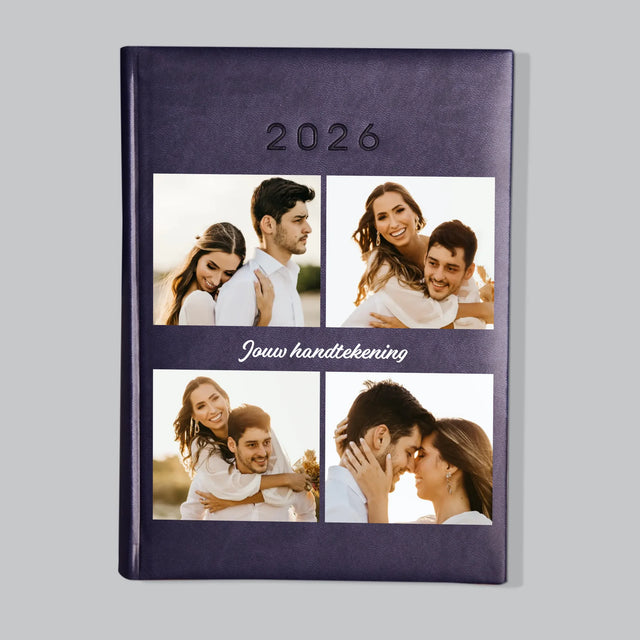 Fotocollage: 4 Foto'S En Handtekening - Boekkalender
