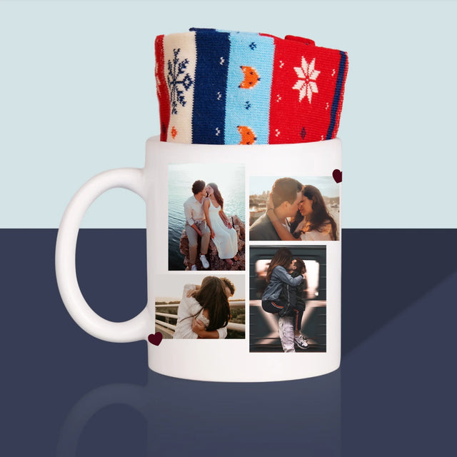 Fotocollage: Jij Bent Mijn Happy End - Wintersokken In Een Mok