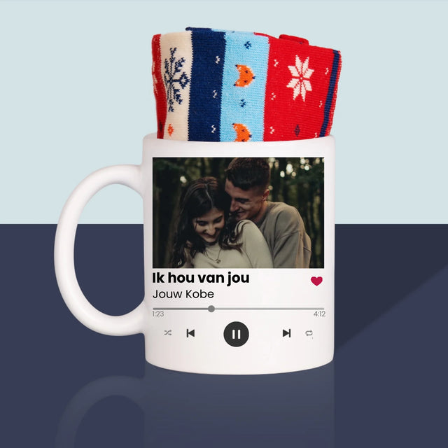 Foto En Handtekening: Spotify Met Qr-Code - Wintersokken In Een Mok