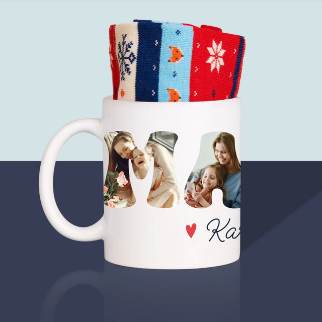 Woord Van Foto'S: Naam Mama - Wintersokken In Een Mok