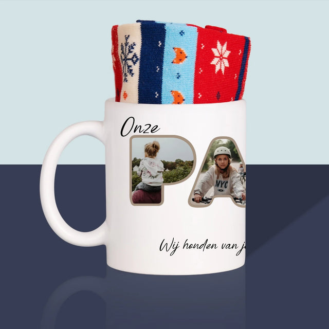 Woord Van Foto'S: Onze Papa Is De Beste - Wintersokken In Een Mok