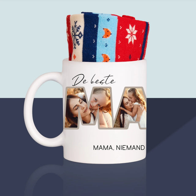 Woord Van Foto'S: Foto'S De Beste Mama Ter Wereld - Wintersokken In Een Mok